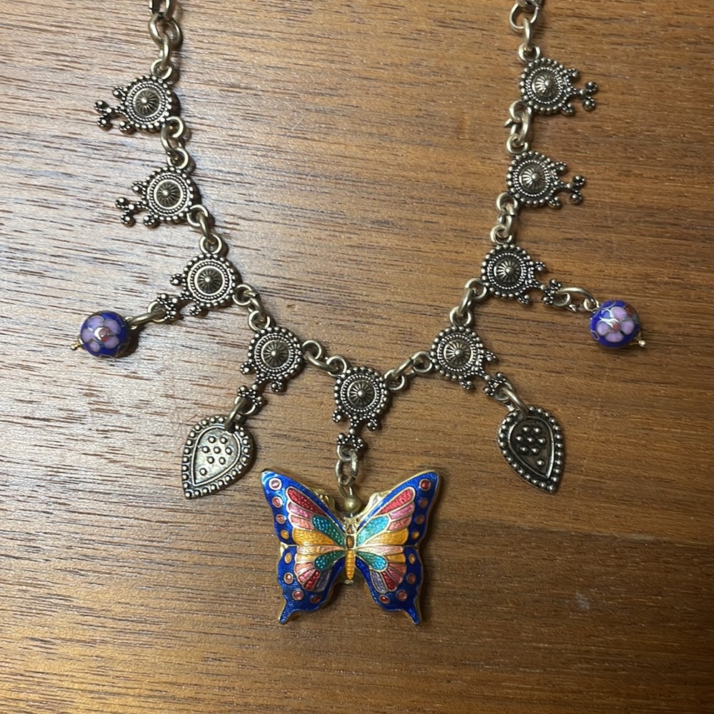 cloisonné butterfly charm necklace #41